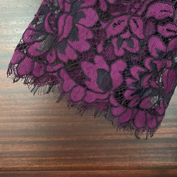 Eliza J Illusion Floral Lace Cocktail Dress, Purple, Dark Romance, Size 4 - Picture 6 of 15